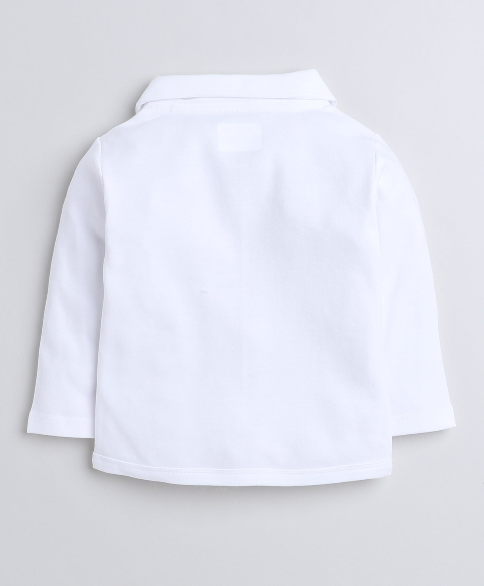 BUMZEE Sky Blue & White Boys Full Sleeves Shirt Waistcoat & Pant Set With Applique Bow