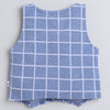 BUMZEE Sky Blue & White Boys Full Sleeves Shirt Waistcoat & Pant Set With Applique Bow