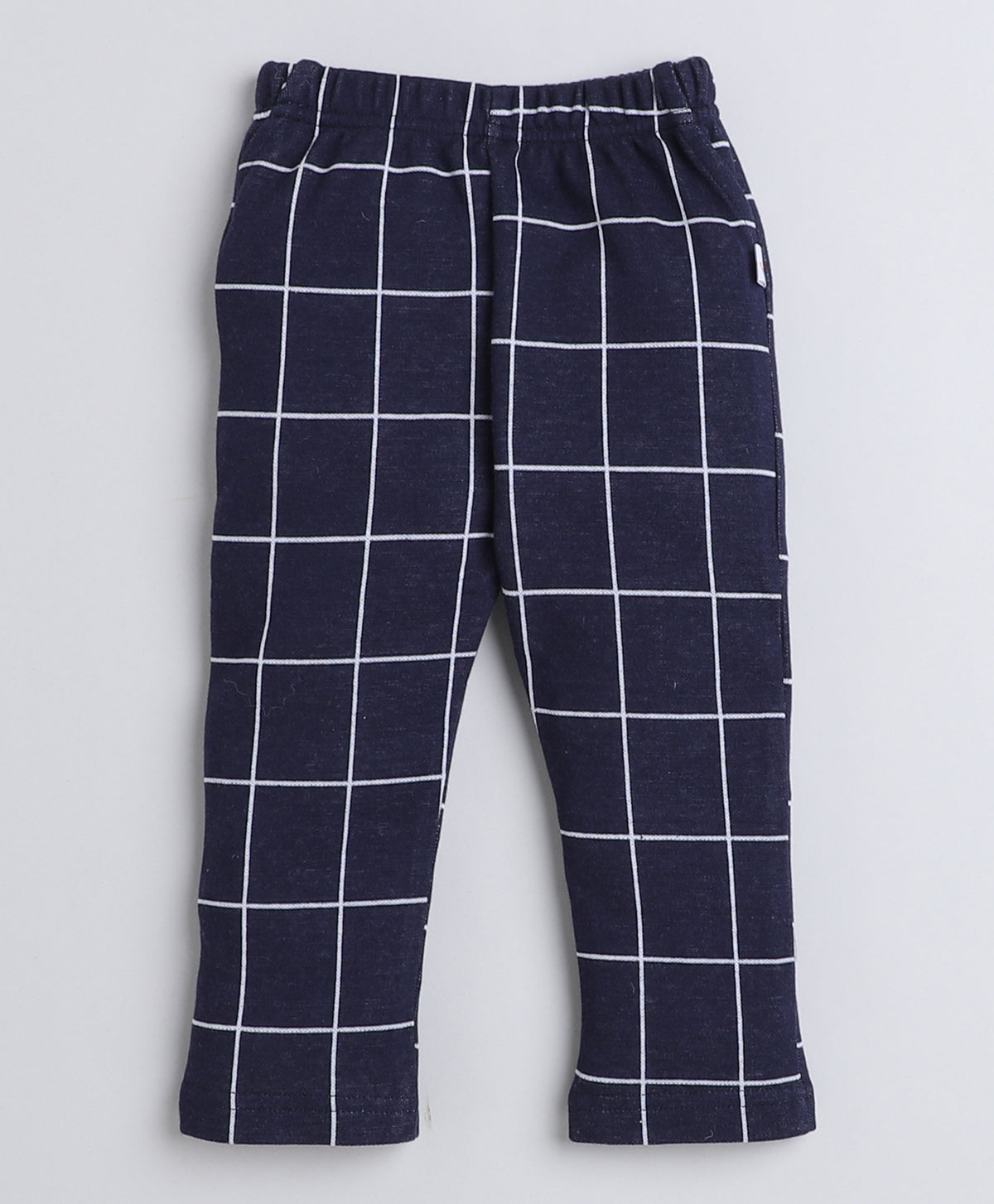 Navy & White Checked Shirt, Waistcoat & Pant Set, Full Sleeves, 100% Cotton
