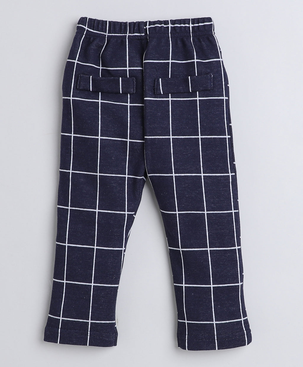 Navy & White Checked Shirt, Waistcoat & Pant Set, Full Sleeves, 100% Cotton