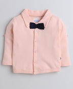 Bumzee Navy & Peach Formal Set, Full Sleeves, 100% Cotton