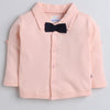 Boys 100% Cotton Solid Formal Set - Navy & Peach