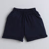 Boys 100% Cotton Solid Formal Set - Navy & Peach
