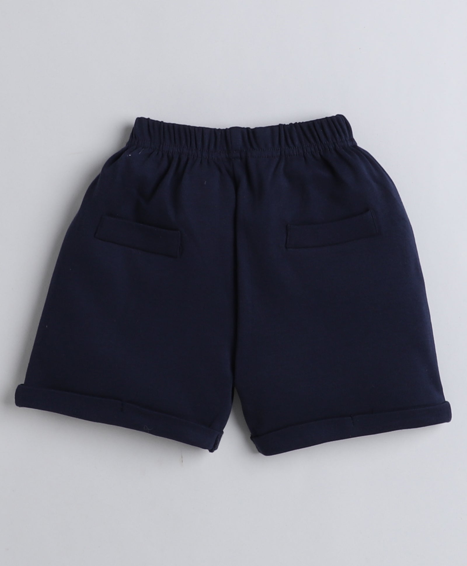 Boys 100% Cotton Solid Formal Set - Navy & Peach