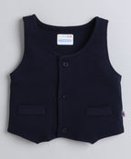 Bumzee Navy & Peach Formal Set, Full Sleeves, 100% Cotton