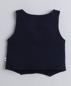 Bumzee Navy & Peach Formal Set, Full Sleeves, 100% Cotton