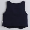 Boys 100% Cotton Solid Formal Set - Navy & Peach
