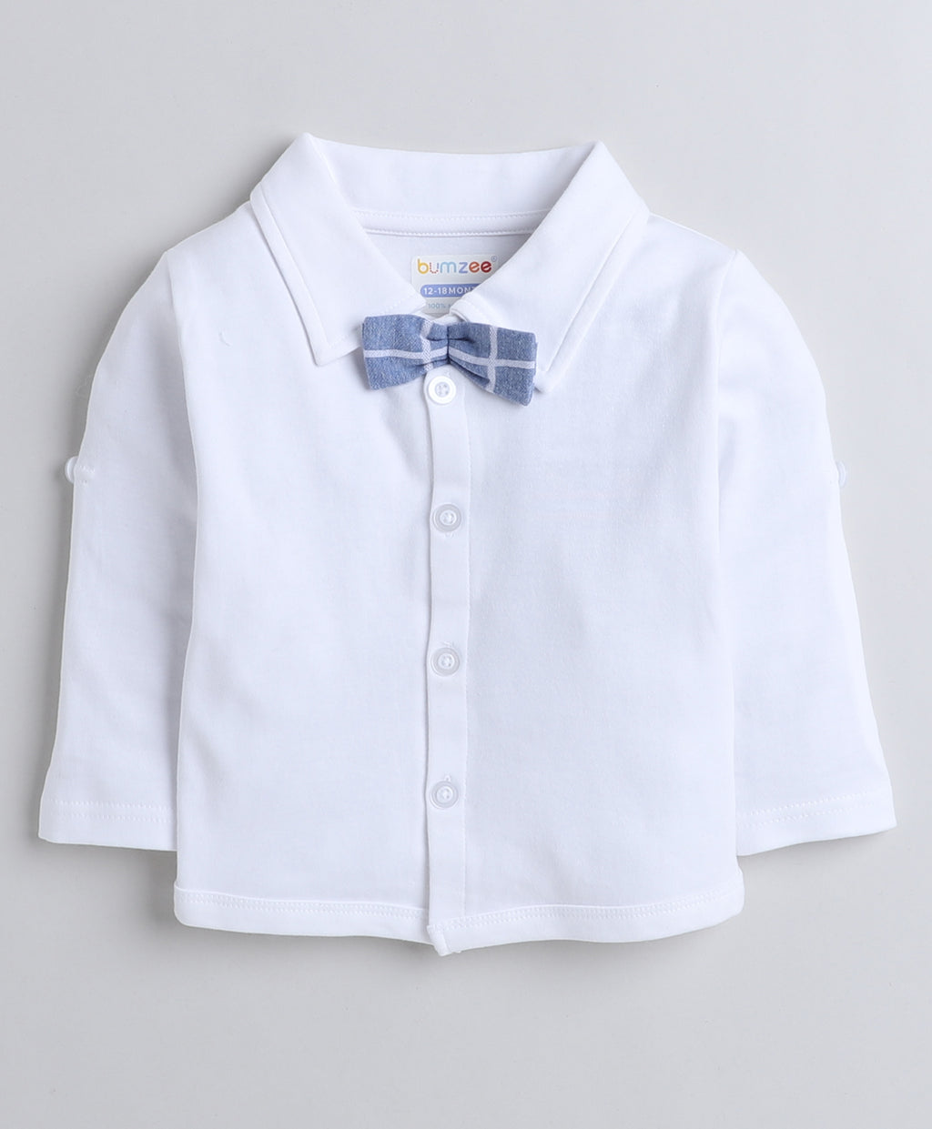 Bumzee Sky Blue & White Checked Formal Set, Full Sleeves, 100% Cotton, with Waistcoat (Style Peb8055)