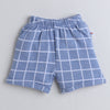 BUMZEE Sky Blue & White Boys Full Sleeves Shirt Waistcoat & Short Set With Applique Bow
