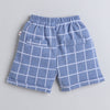 BUMZEE Sky Blue & White Boys Full Sleeves Shirt Waistcoat & Short Set With Applique Bow