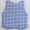 BUMZEE Sky Blue & White Boys Full Sleeves Shirt Waistcoat & Short Set With Applique Bow