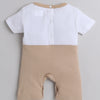 Boys 100% Cotton Animal Romper - Brown & White