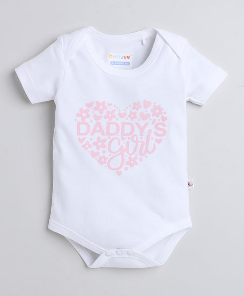 Girls 100% Cotton Graphic Bodysuit & Skirt Set - White & Pink