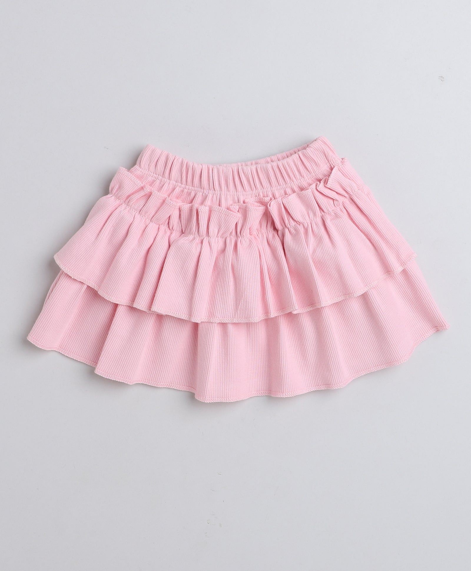 Girls 100% Cotton Graphic Bodysuit & Skirt Set - White & Pink