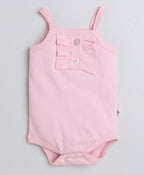 Bumzee Pink & White Floral Print Bodysuit & Skirt Set, Sleeveless, with Headband