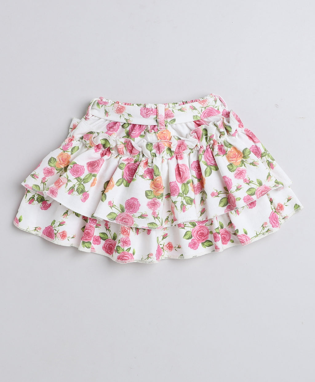 Bumzee Pink & White Floral Print Bodysuit & Skirt Set, Sleeveless, with Headband