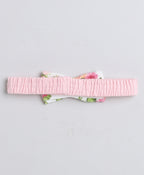 Bumzee Pink & White Floral Print Bodysuit & Skirt Set, Sleeveless, with Headband