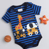 Boys 100% Cotton Animal Bodysuit - Blue