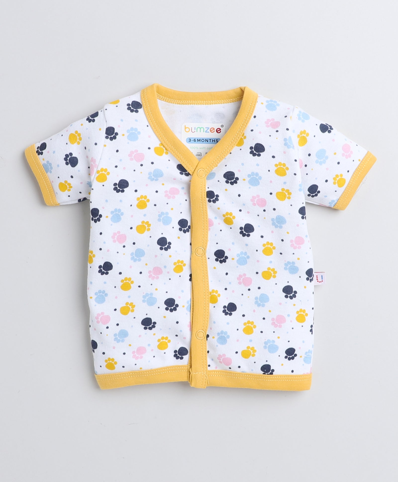 Yellow & White Girls Half Sleeves Jablas Pack Of 3