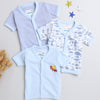 Blue & White Girls Half Sleeves Jablas Pack Of 3
