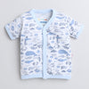 Blue & White Girls Half Sleeves Jablas Pack Of 3