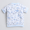 Blue & White Girls Half Sleeves Jablas Pack Of 3