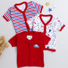 Red & White Girls Half Sleeves Jablas Pack Of 3