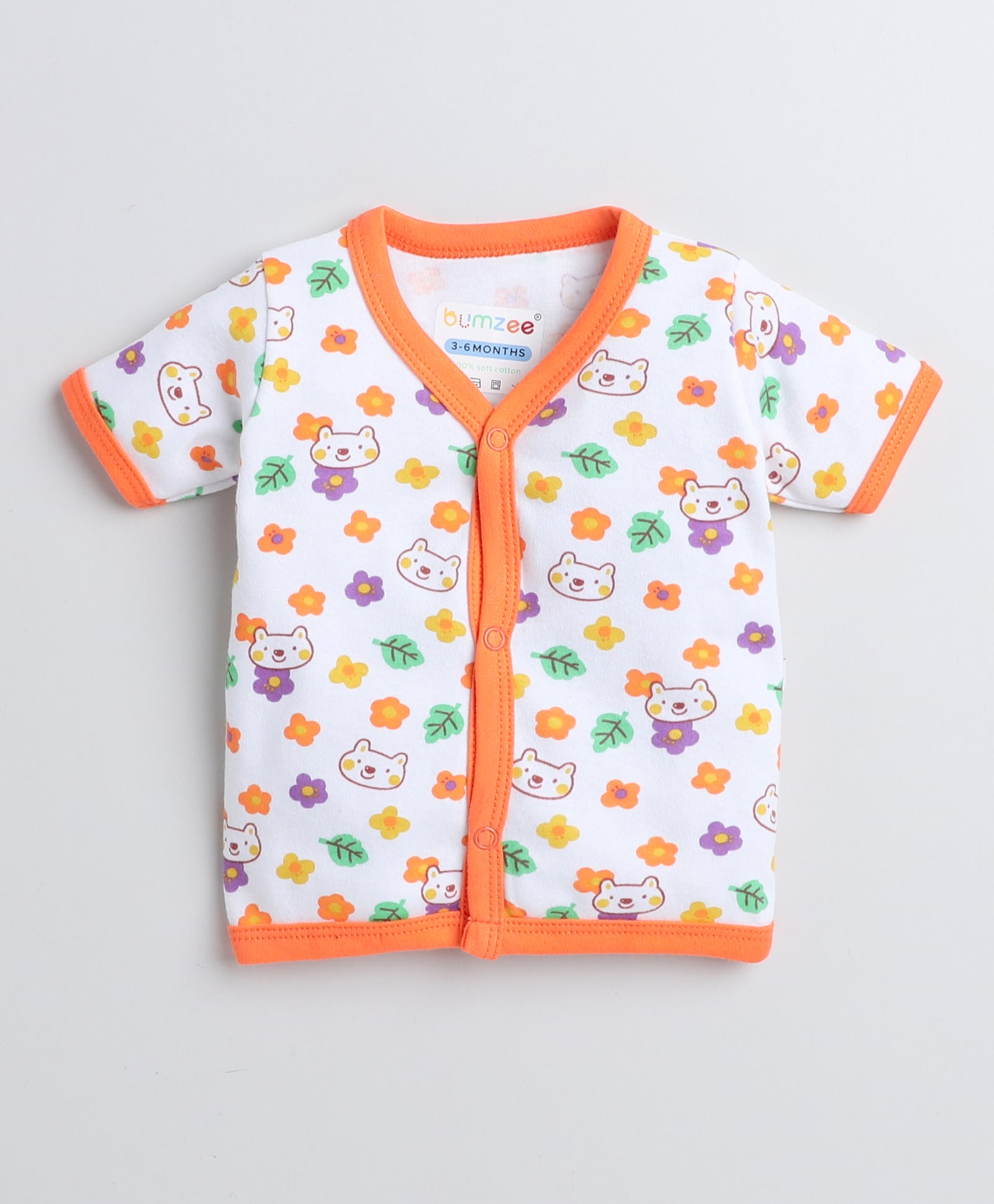 Orange & White Boys Half Sleeves Jablas Pack Of 3