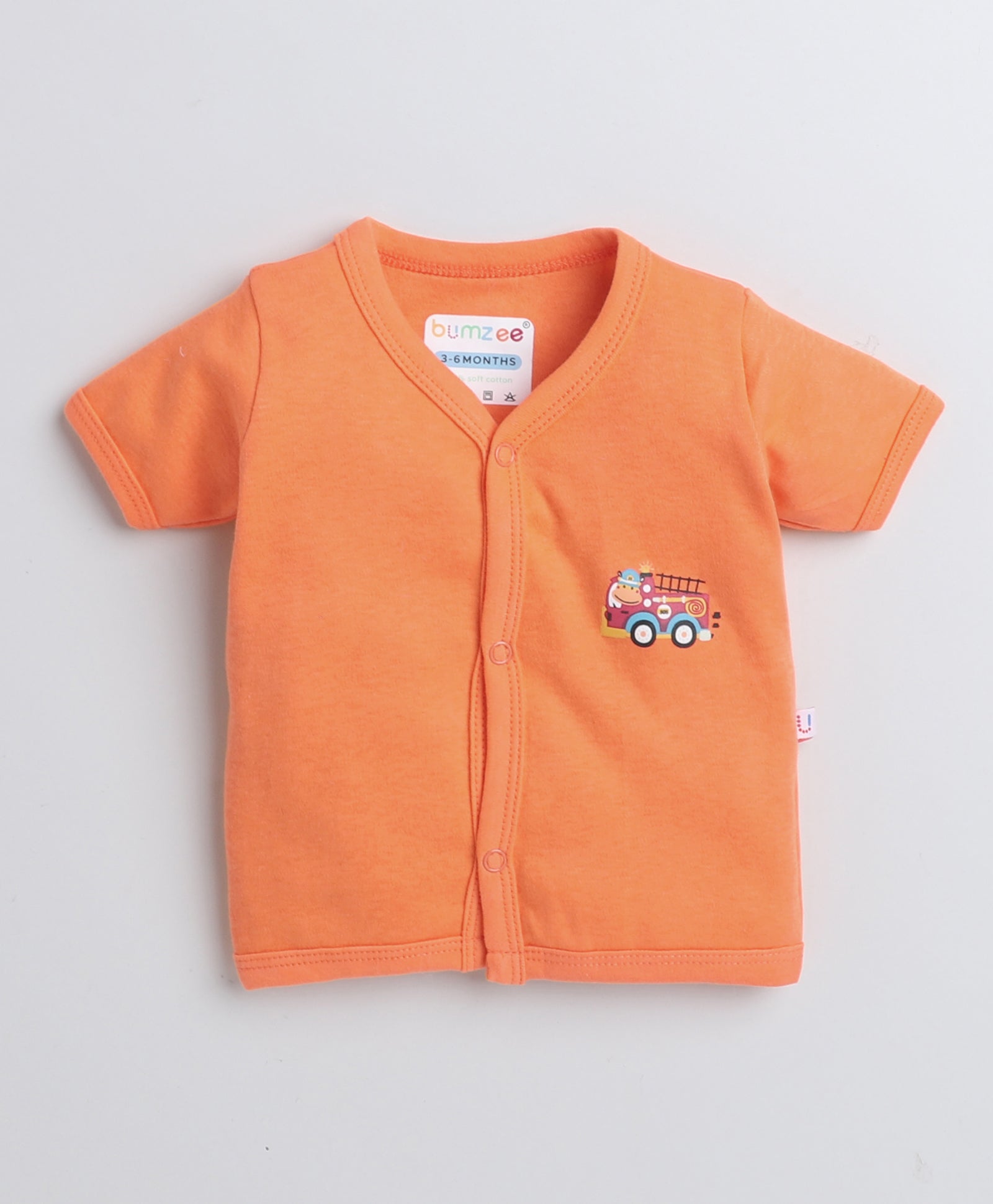 Orange & White Boys Half Sleeves Jablas Pack Of 3