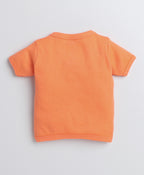 Bumzee Orange & White Animal Print Jabla, Pack of 3, Half Sleeves, 100% Cotton (Style Peb8216)