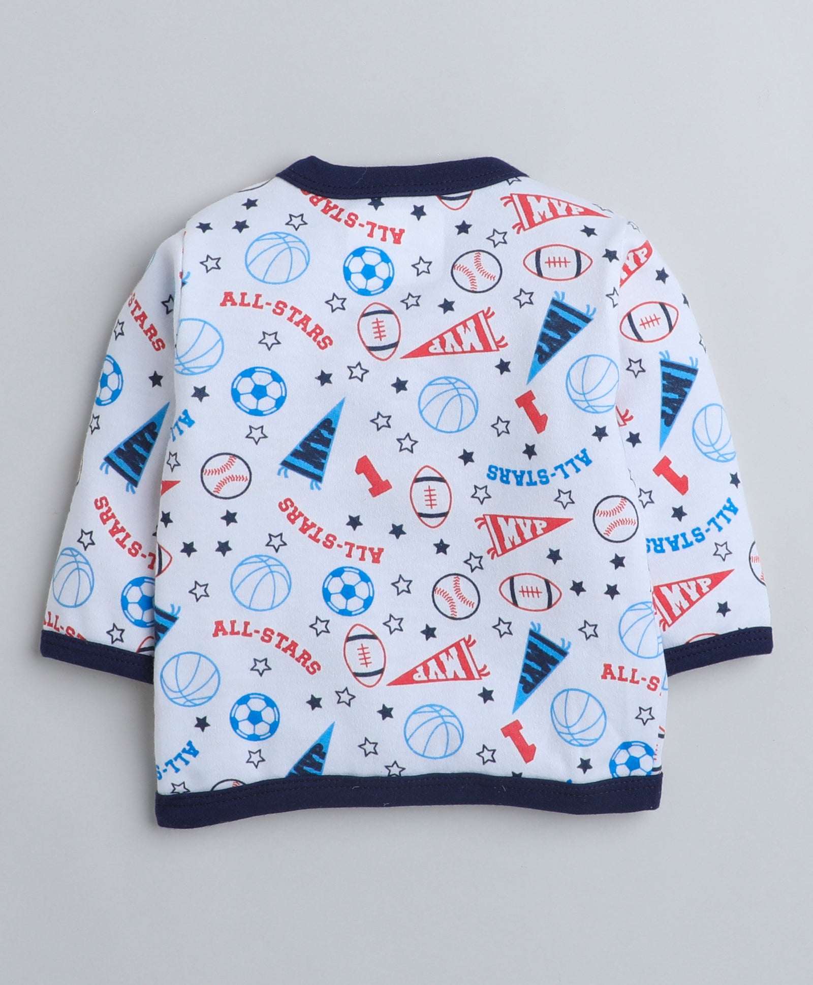 Navy & White Boys Full Sleeves Jablas Pack Of 3