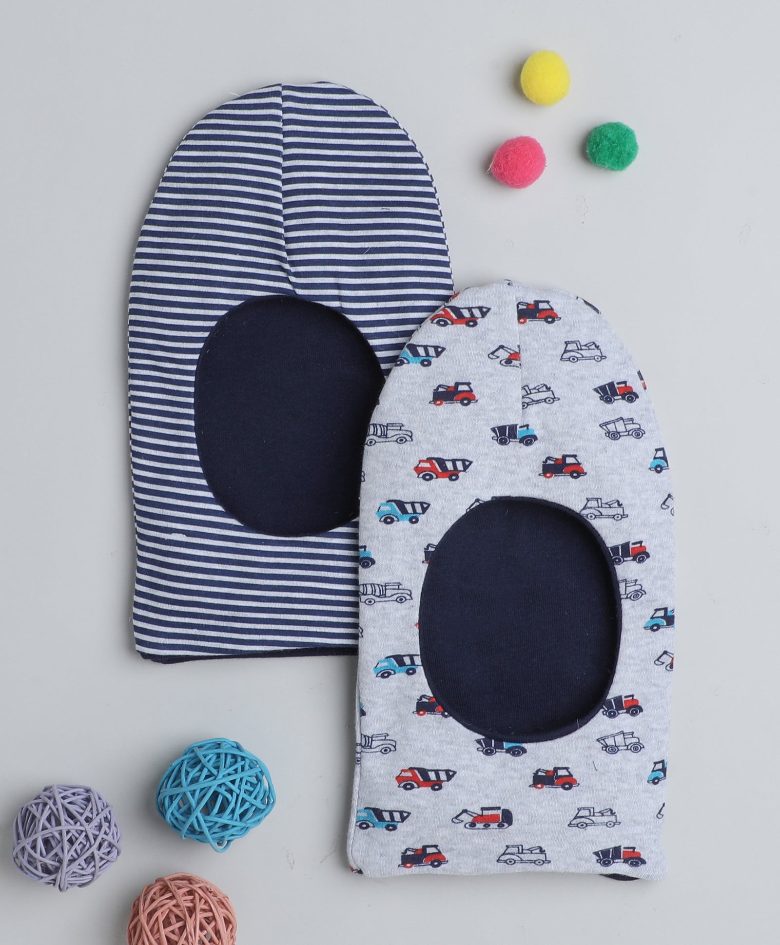 Boys 100% Cotton Graphic Monkey Cap - Navy Blue
