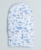 Bumzee Blue Animal Print Monkey Cap, Pack of 2, 100% Cotton