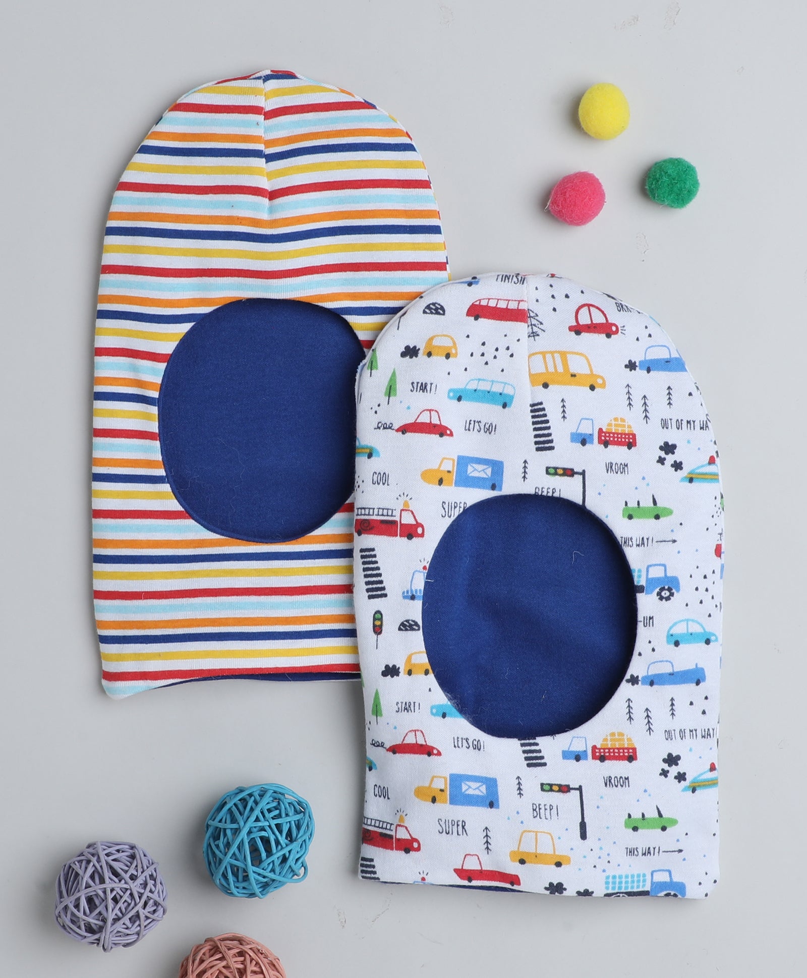 Boys 100% Cotton NA Monkey Cap - Royal Blue