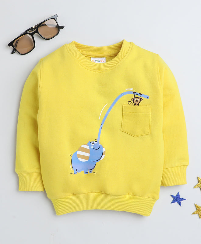 Boys 100% Cotton NA Sweatshirt - Yellow