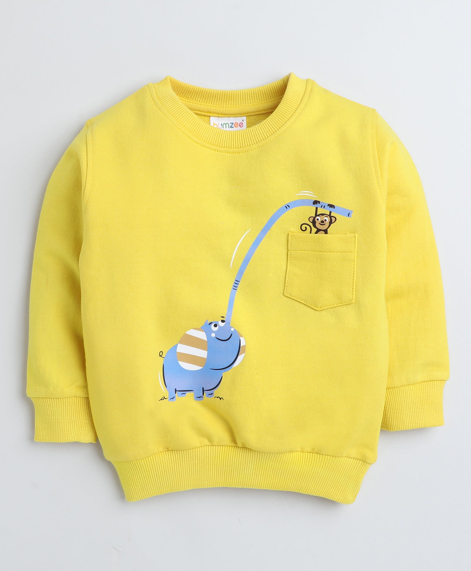 Boys 100% Cotton NA Sweatshirt - Yellow