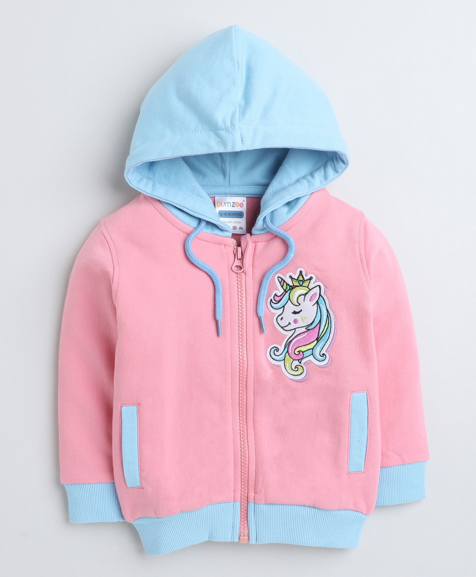 Girls 100% Cotton NA Jacket - Baby Pink