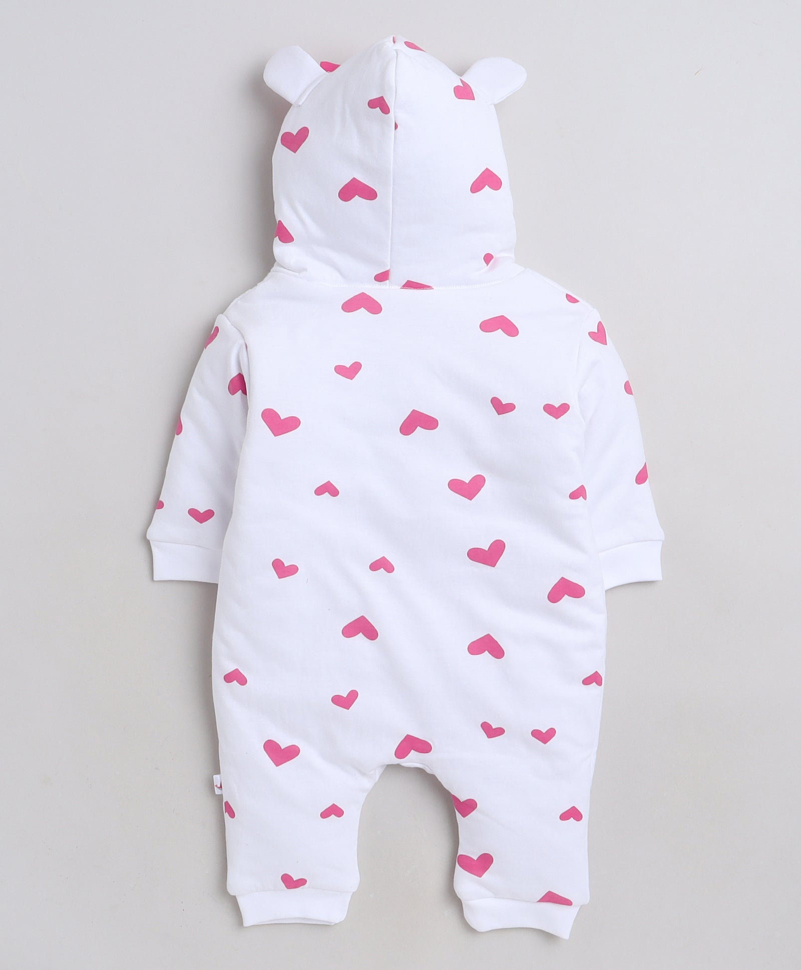 Girls 93% Cotton 7% Polyester NA Sleepsuit - White & Pink