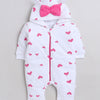 Girls 93% Cotton 7% Polyester NA Sleepsuit - White & Pink