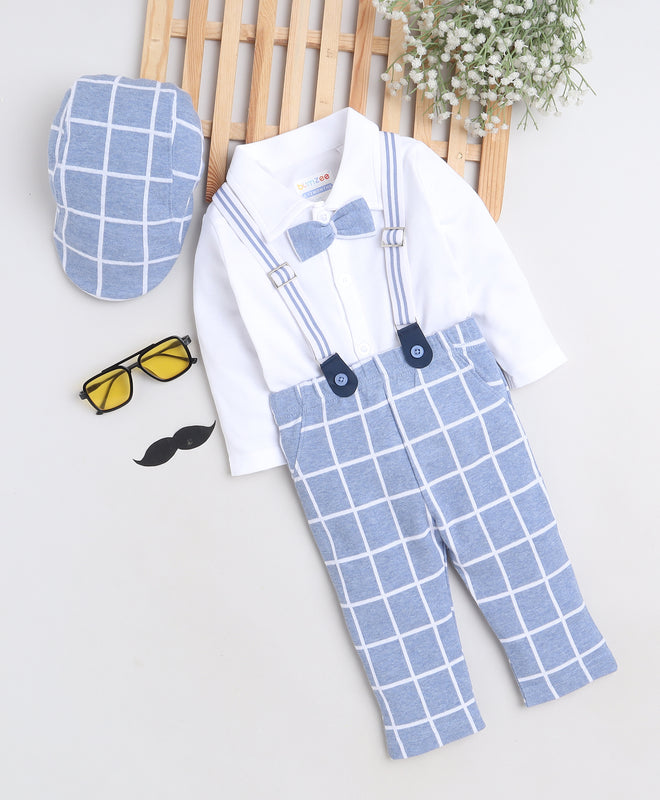 Boys 100% Cotton NA Formal Set - Sky Blue & White