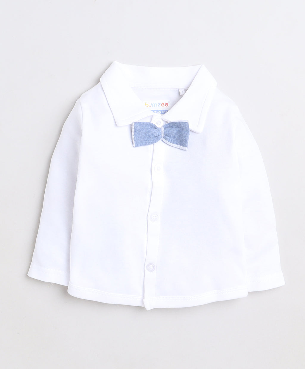 Bumzee Sky Blue & White Checked Formal Set, Full Sleeves, 100% Cotton