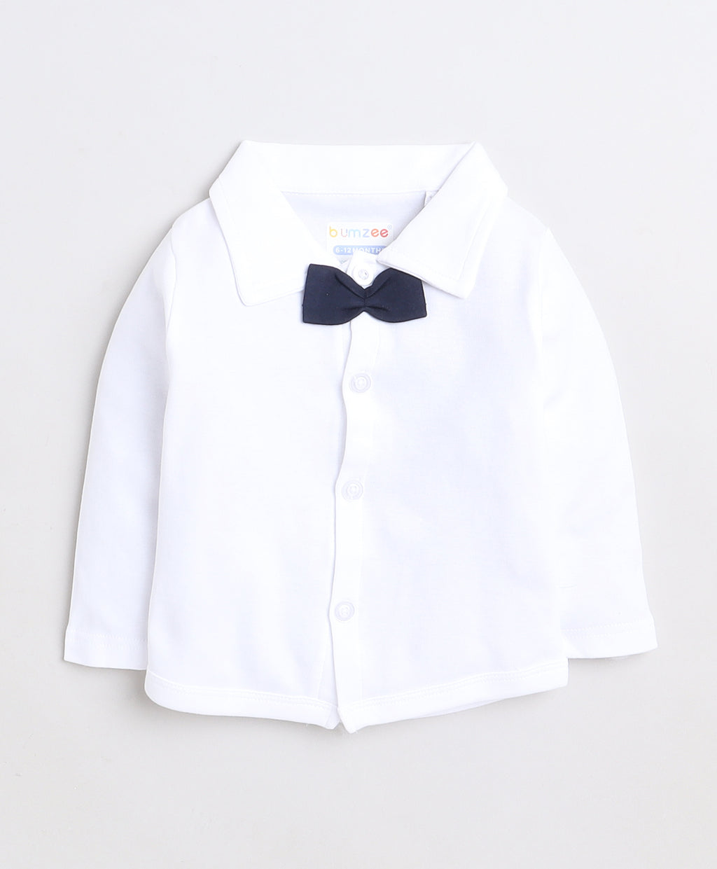 Bumzee Navy & White Formal Set, Full Sleeves, 100% Cotton