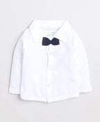 Bumzee Navy & White Formal Set, Full Sleeves, 100% Cotton