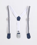 Bumzee Navy & White Formal Set, Full Sleeves, 100% Cotton