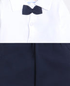 Bumzee Navy & White Formal Set, Full Sleeves, 100% Cotton