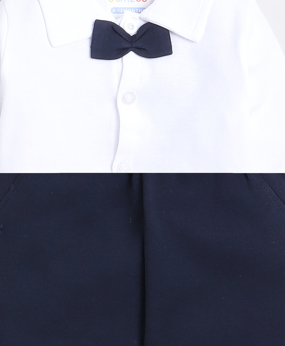 Bumzee Navy & White Formal Set, Full Sleeves, 100% Cotton