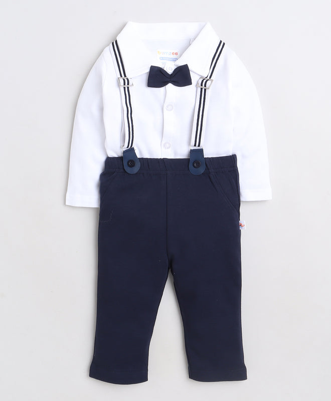 Boys 100% Cotton NA Formal Set - Navy & White