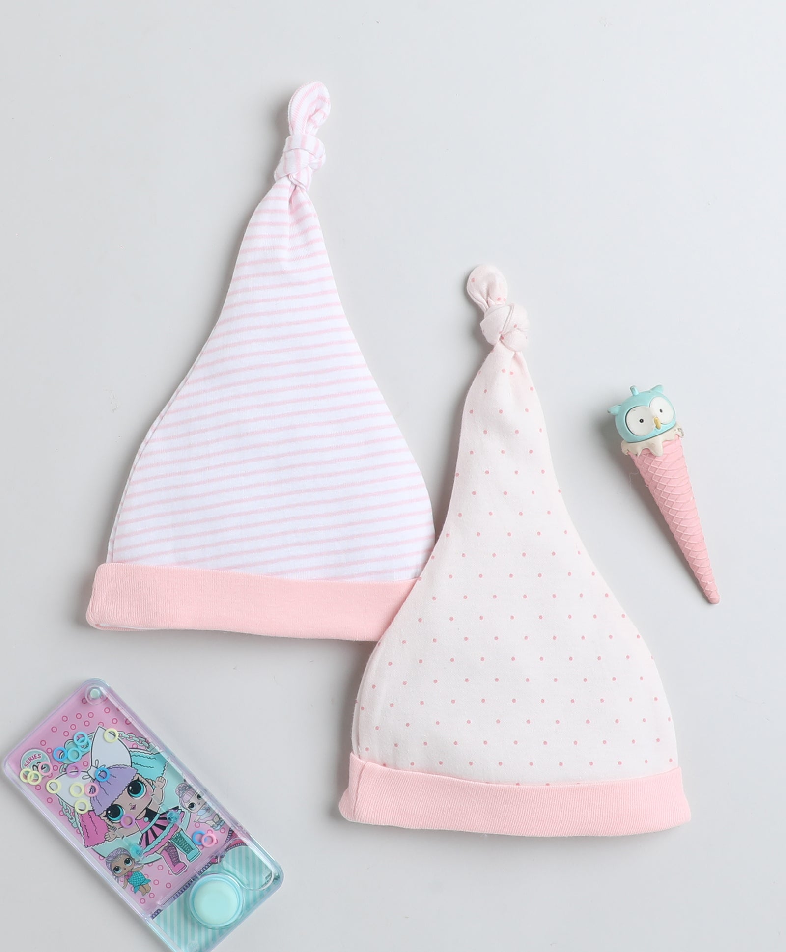 Girls 100% Cotton NA Cap - Baby Pink