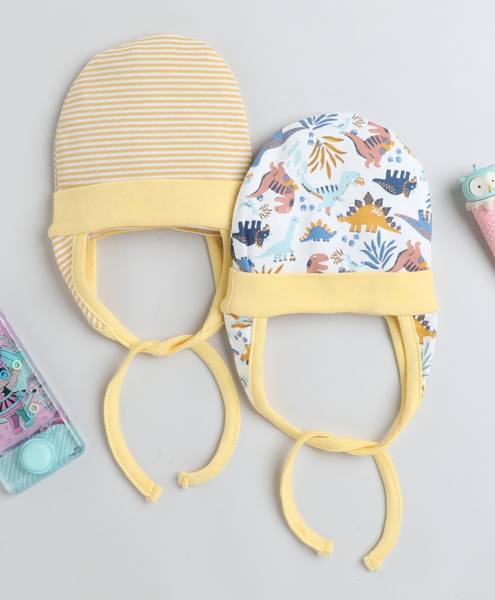 Boys 100% Cotton NA Cap - Yellow & White