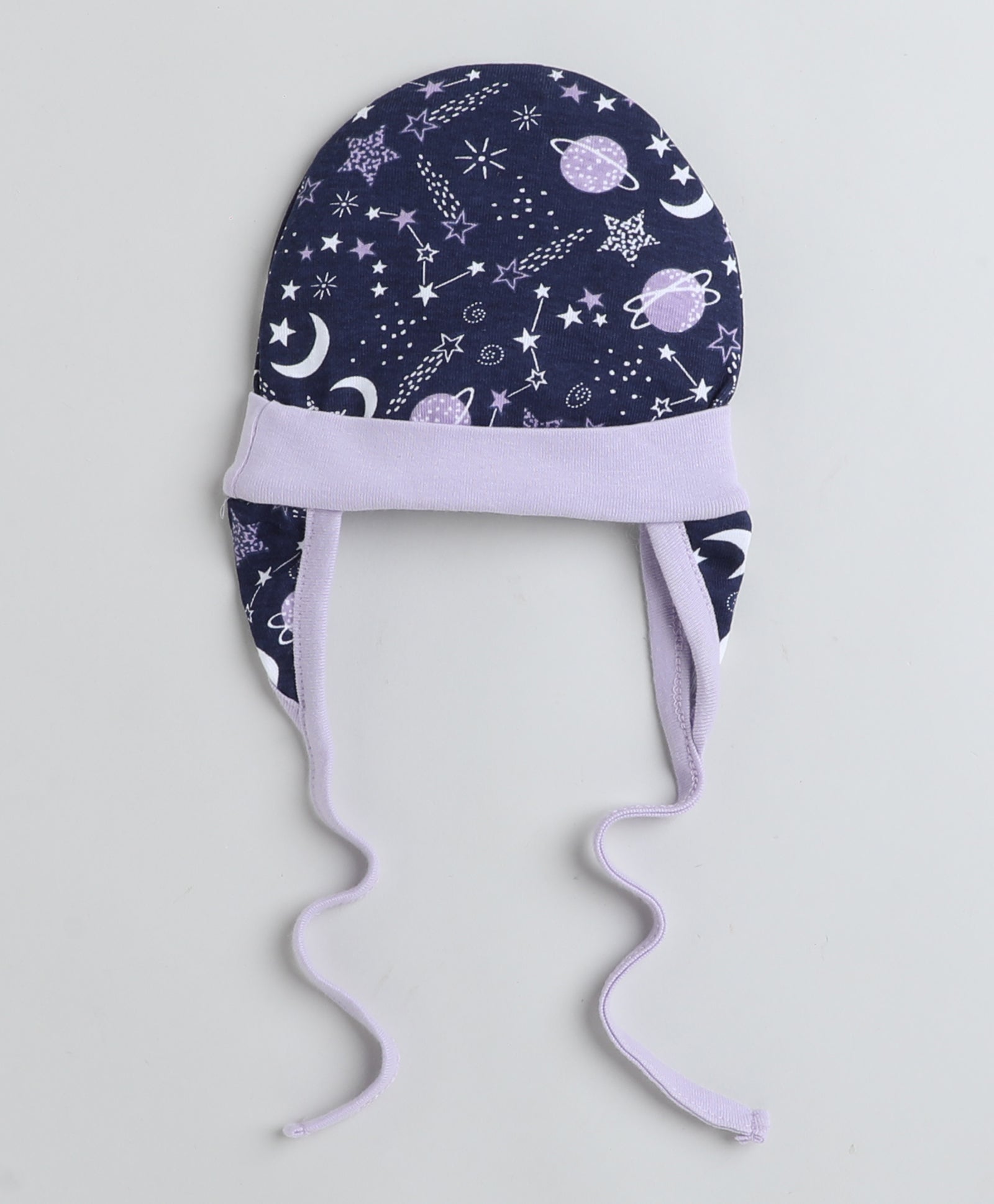 Girls 100% Cotton NA Cap - Navy & Lavender
